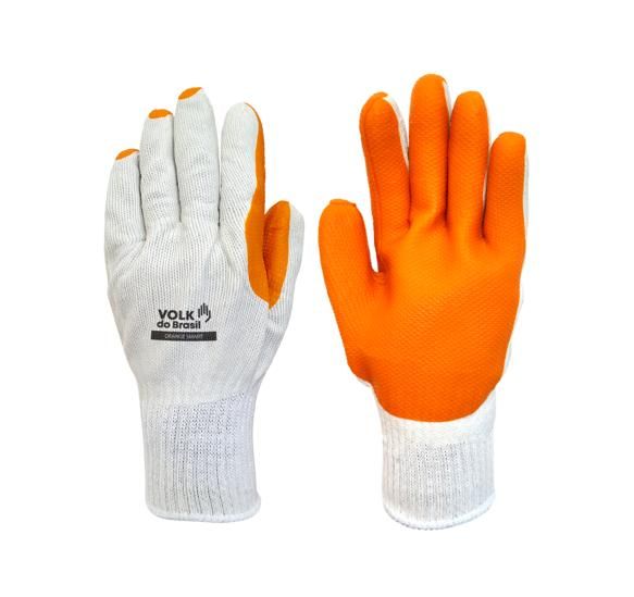 Luva de Segurança Para Abrasão em Borracha Vulcanizada Gladiador Laranja Volk Orange Smart CA 46816