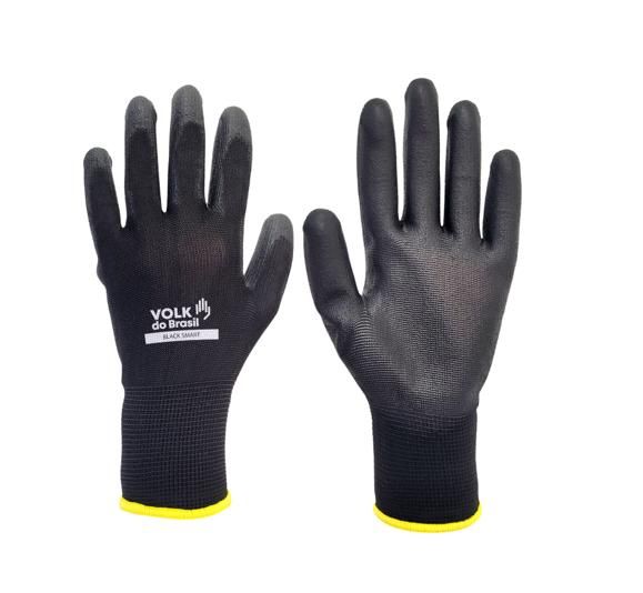 Luva Multitato com Palma PU Tátil Volk Black Smart Preta CA 46932