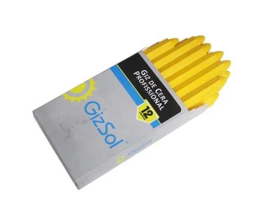 Giz de Cera Estaca Redondo Profissional Caixa com 12 unidades GIZ SOL