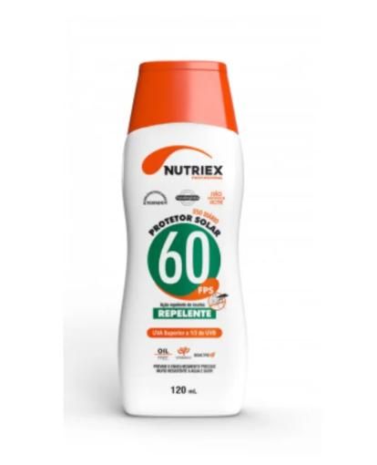 Protetor Solar Fator 60 FPS Com Repelente 120g 1/3 UVA Oil Free Nutriex Profissional