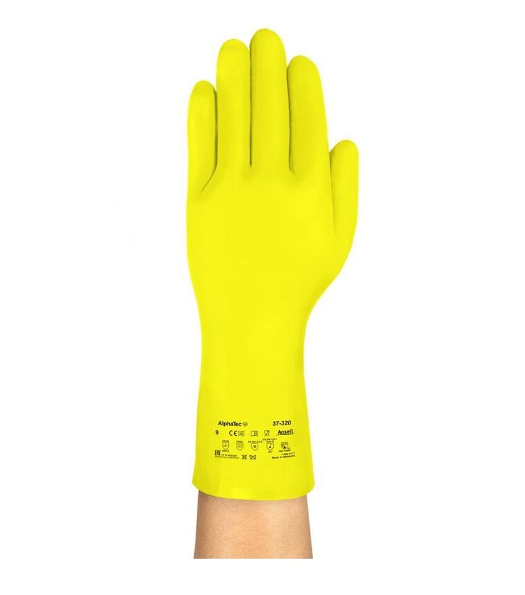 Luva de Segurança Nitrílica Amarela Sem Forro Ansell Alphatec 37-320 CA 44315