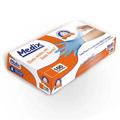 Luva Descartável de Procedimento Nitrilica Sem Pó Azul Medix CA 44528 - Caixa com 100 un