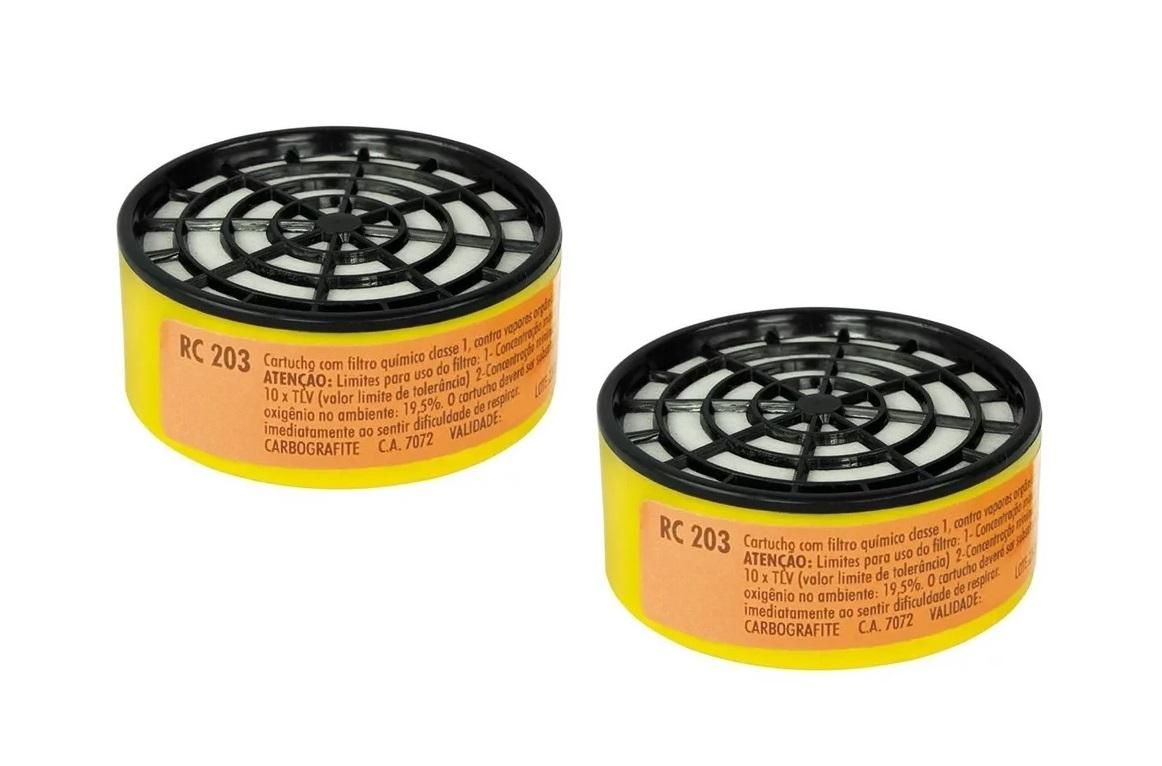 Cartucho Químico para Vapores Orgânicos e Gases Ácidos Carbografite Filtro RC203 - 012120412