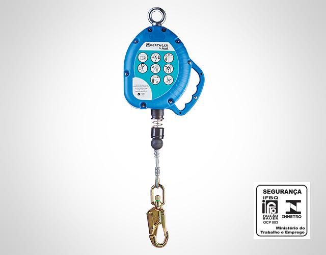 Trava Quedas Retrátil Hércules HTQR010G de 10 Metros Cabo de Aço Galvanizado