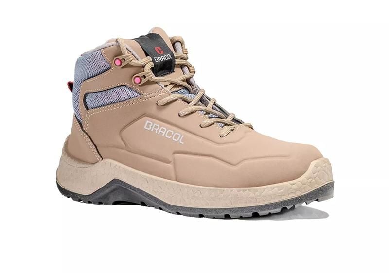 Tênis de Segurança Feminino Cano Alto Esmeralda BHPM Cor Areia Bracol ELLA CA 42307 - 4038BHPM4700LL