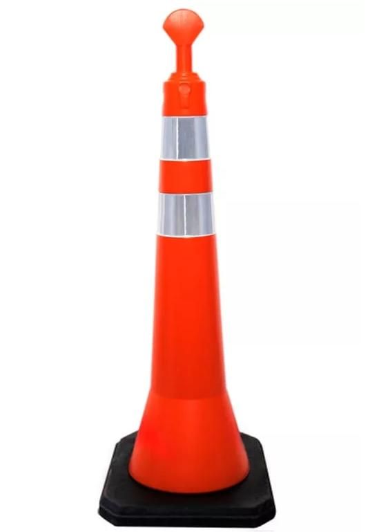 Balizador Sinalização de Trânsito T-Top Tipo Pirulito Semiflexível Com Faixas Refletivas Ecosinal