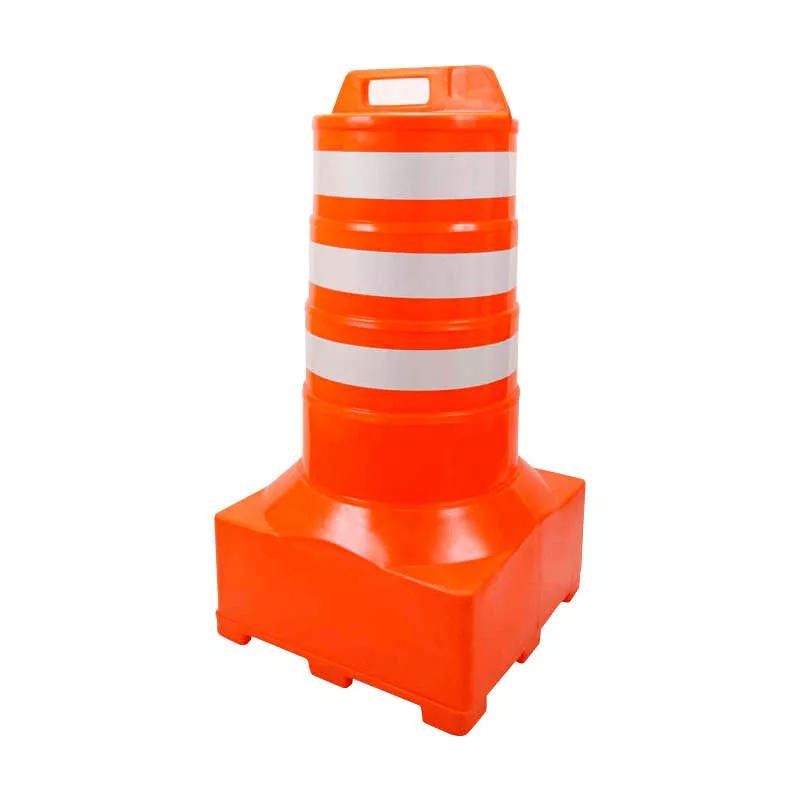Cone Barril Balizador de Trânsito Laranja e Branco Base Quadrada Ecosinal