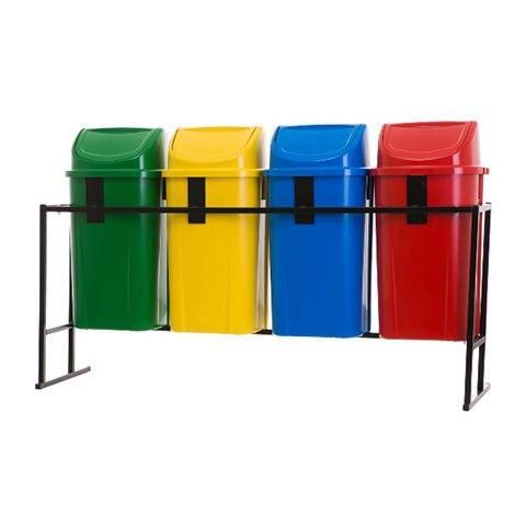 Estrutura Suporte Para 4 Lixeiras 60 Litros