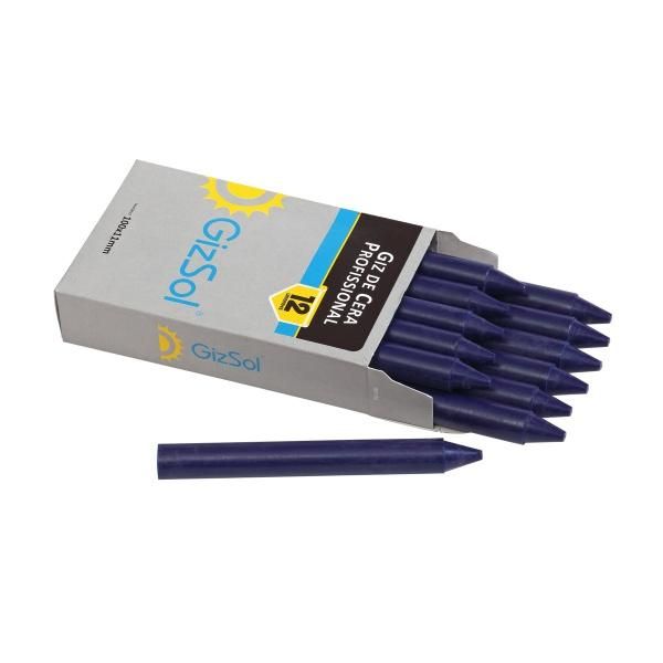 Giz de Cera Estaca Redondo Profissional Caixa com 12 unidades GIZ SOL