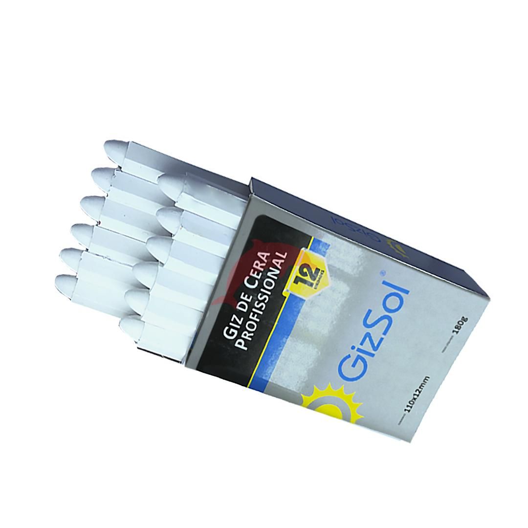 Giz de Cera Estaca Redondo Profissional Caixa com 12 unidades GIZ SOL