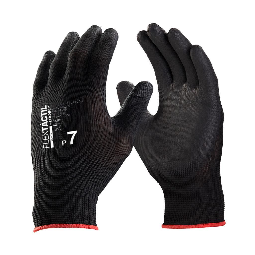 Luva Multitato com Palma PU Tátil Danny DA-12100PT Flextátil Preta CA 29014