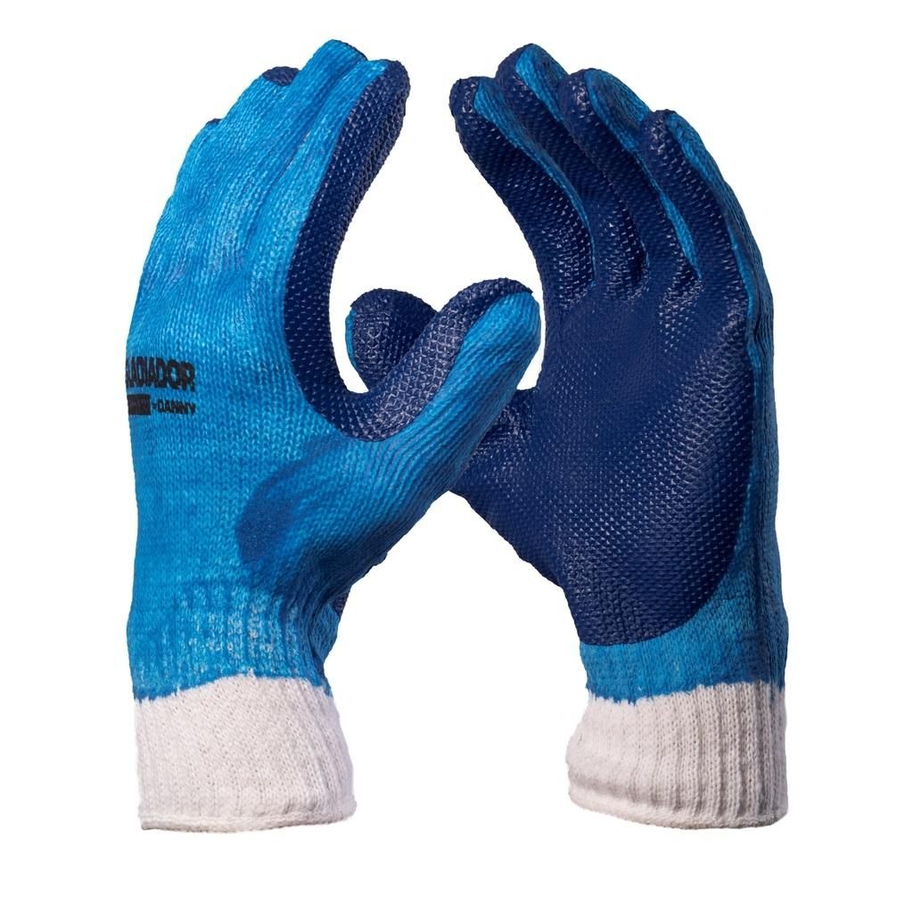 Luva de Segurança Para Abrasão em Borracha Vulcanizada Azul Danny Gladiador DA-36105 CA 8082