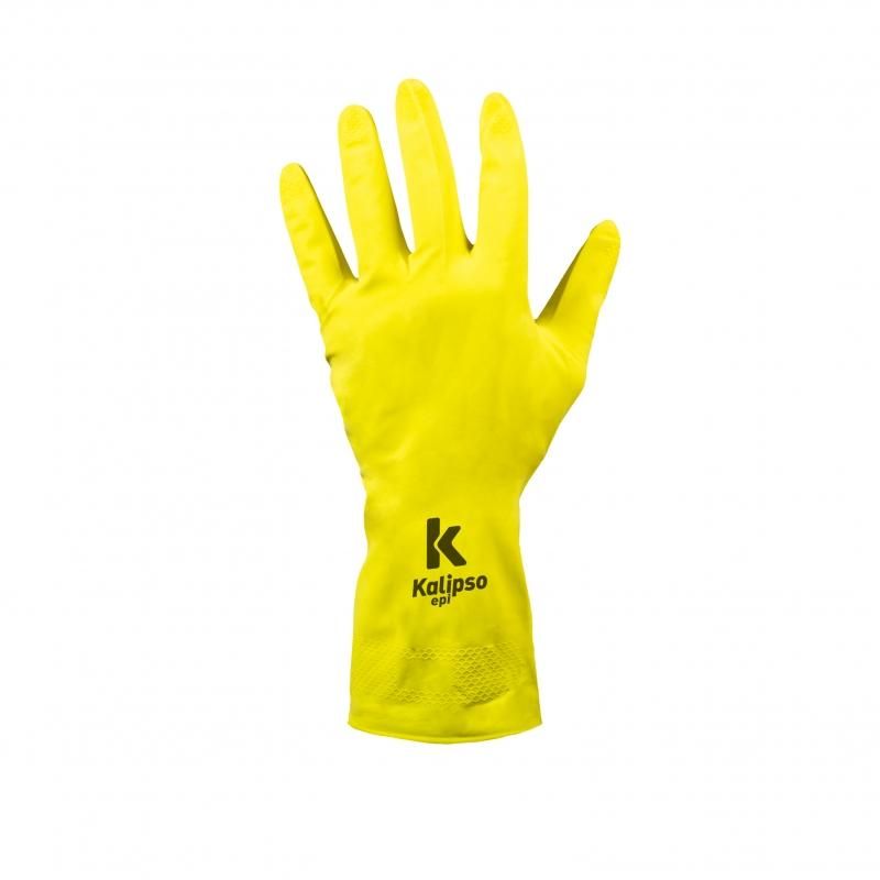 Luva de Segurança em Látex Com Forro Amarela Kalipso Light CA 38090