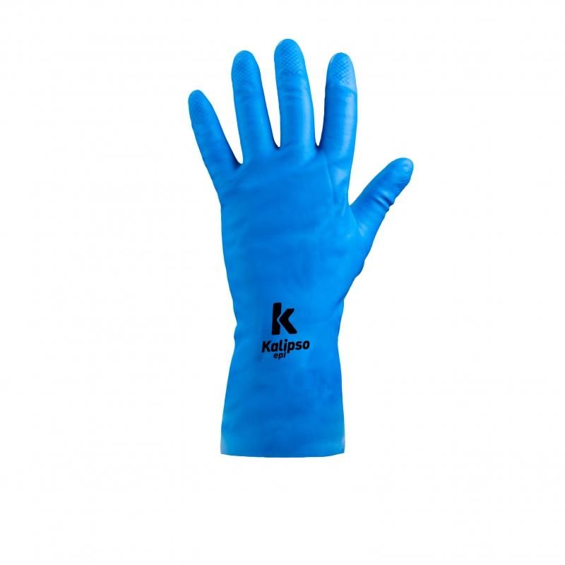 Luva de Segurança em Látex Forro Verniz Silver Azul Kalipso Super Silver CA 32728