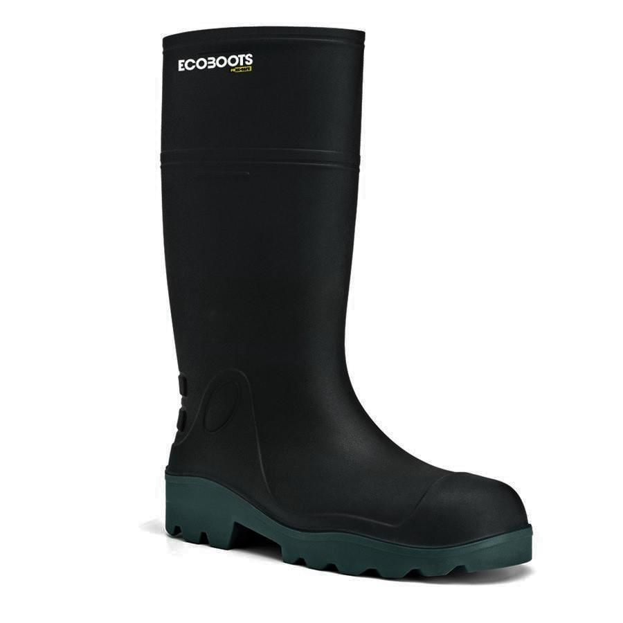 Bota em PU Preta e Verde Bico Composite e Palmilha de Aço Ecoboots Polytech CA 34671 - 91BPUL100PA