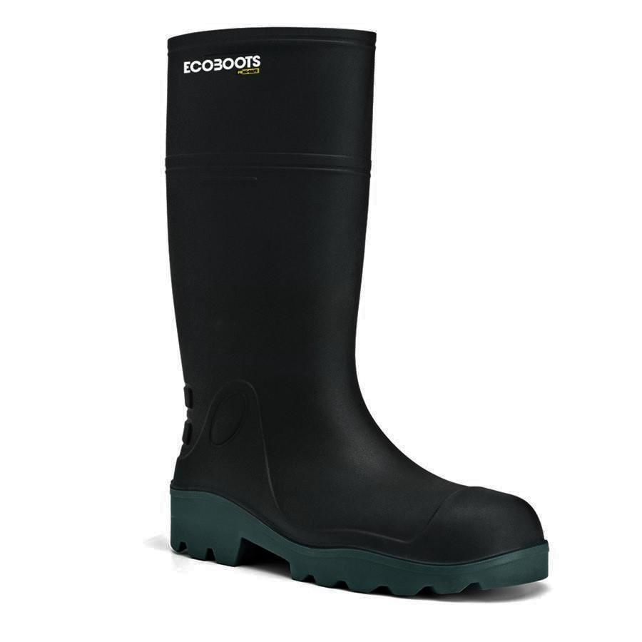 Bota em PU Preta e Verde Bico Composite e Palmilha de Aço Ecoboots Polytech CA 34671 - 91BPUL100PA