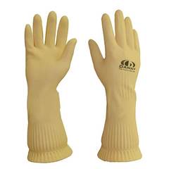 Luva de Segurança em Látex Natural Ranhurada Cano Longo Bege Danny Longatex DA-2020 CA 9567